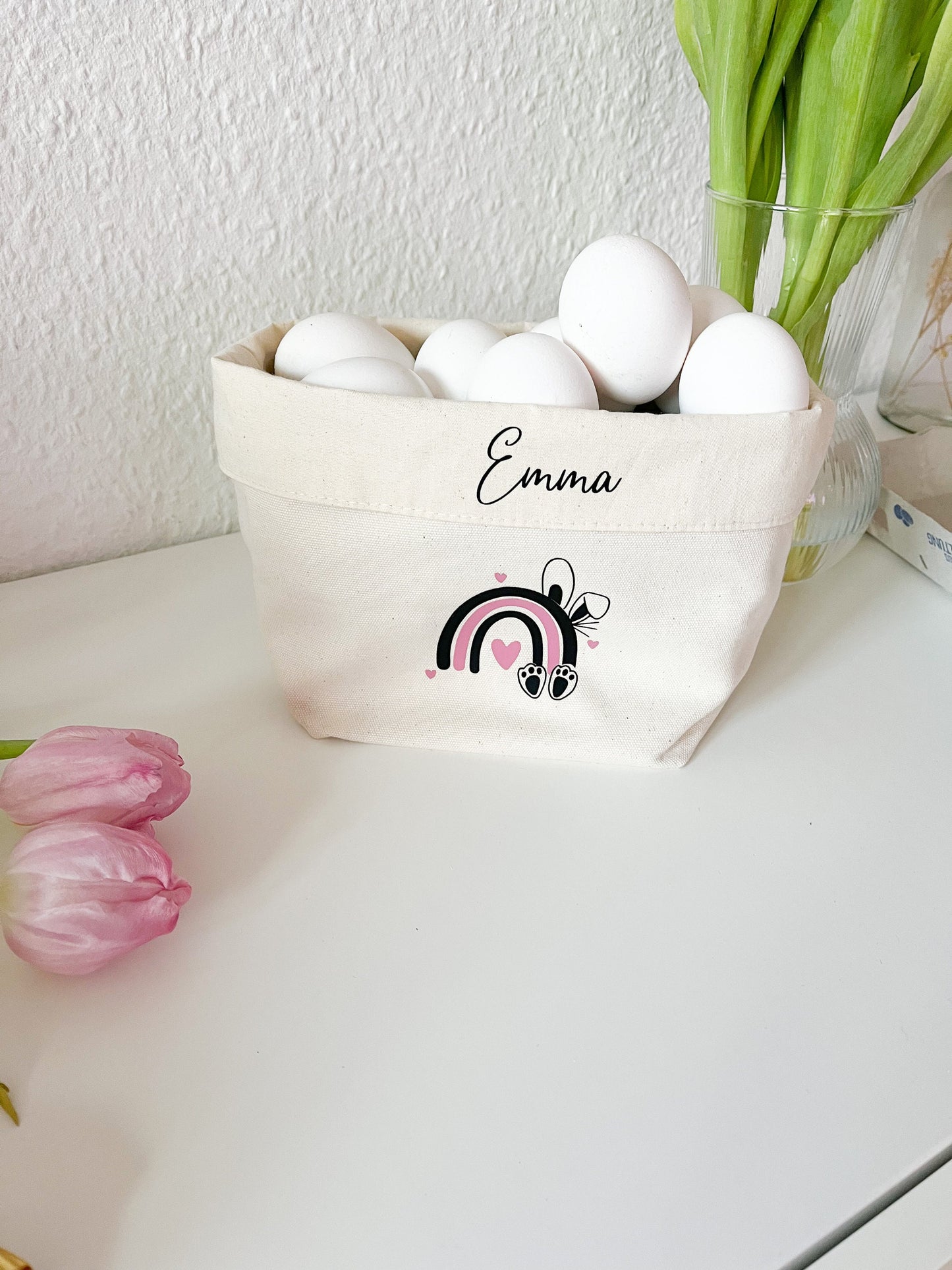 Osterkorb für Kinder personalisiert mit Name, Osternest, Ostern, Geschenk, Junge, Mädchen, Osterhase