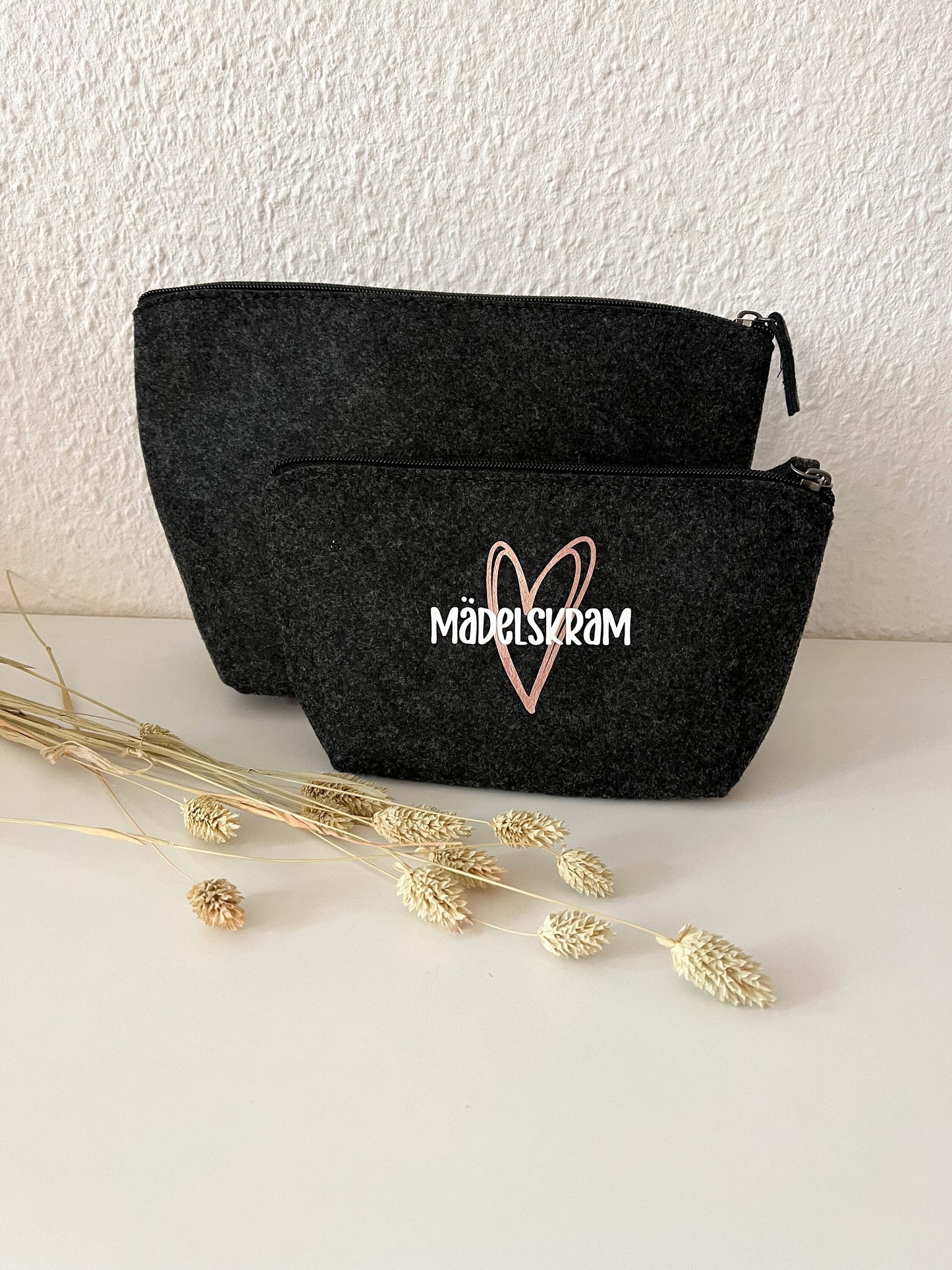 Kosmetiktasche Filz | Mädelskram | Geschenkidee | Kulturbeutel | Filztasche personalisierbar
