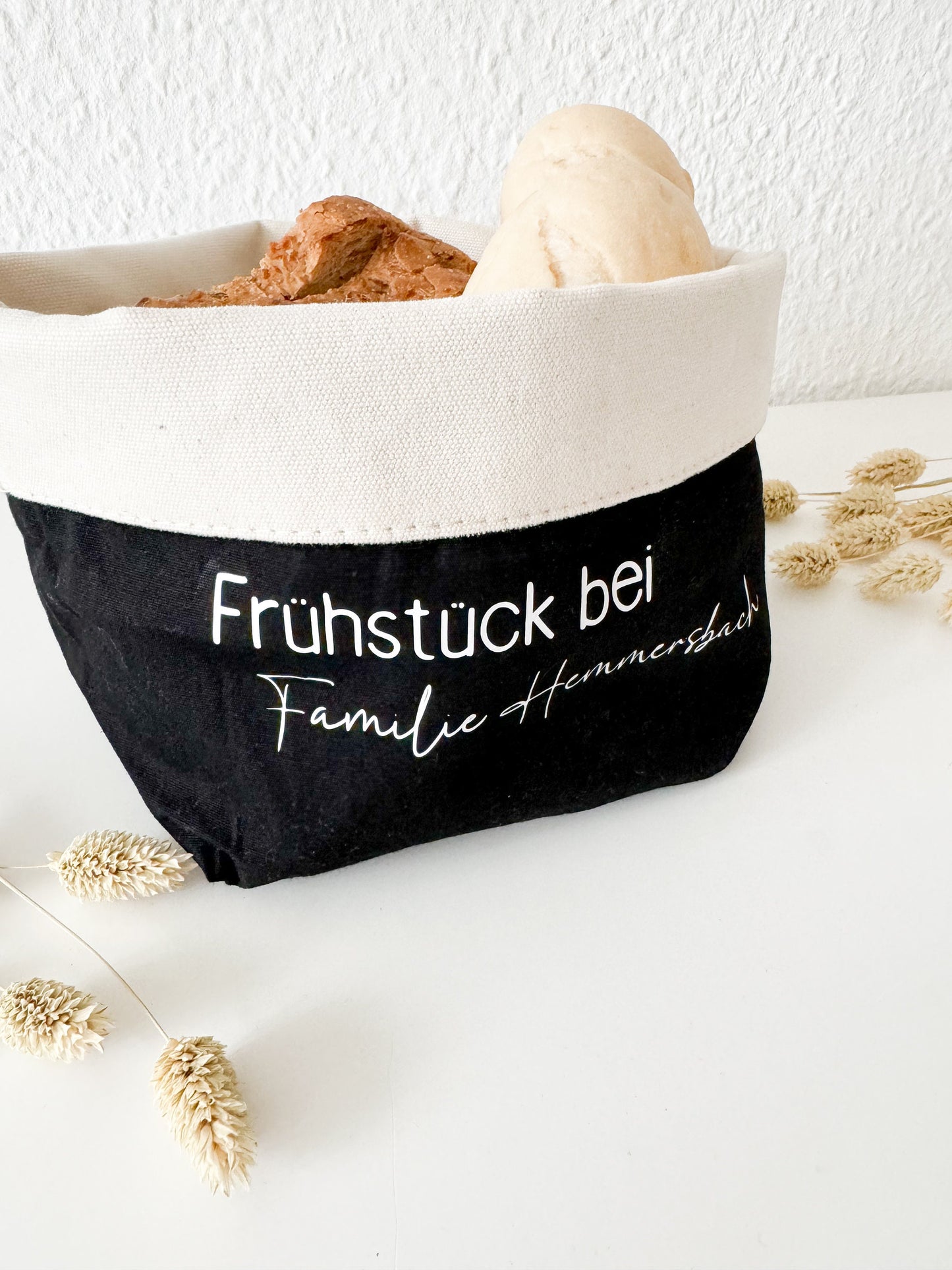 Brotkorb personalisiert | Geschenkidee | Brötchenkorb Hochzeit | schwarz