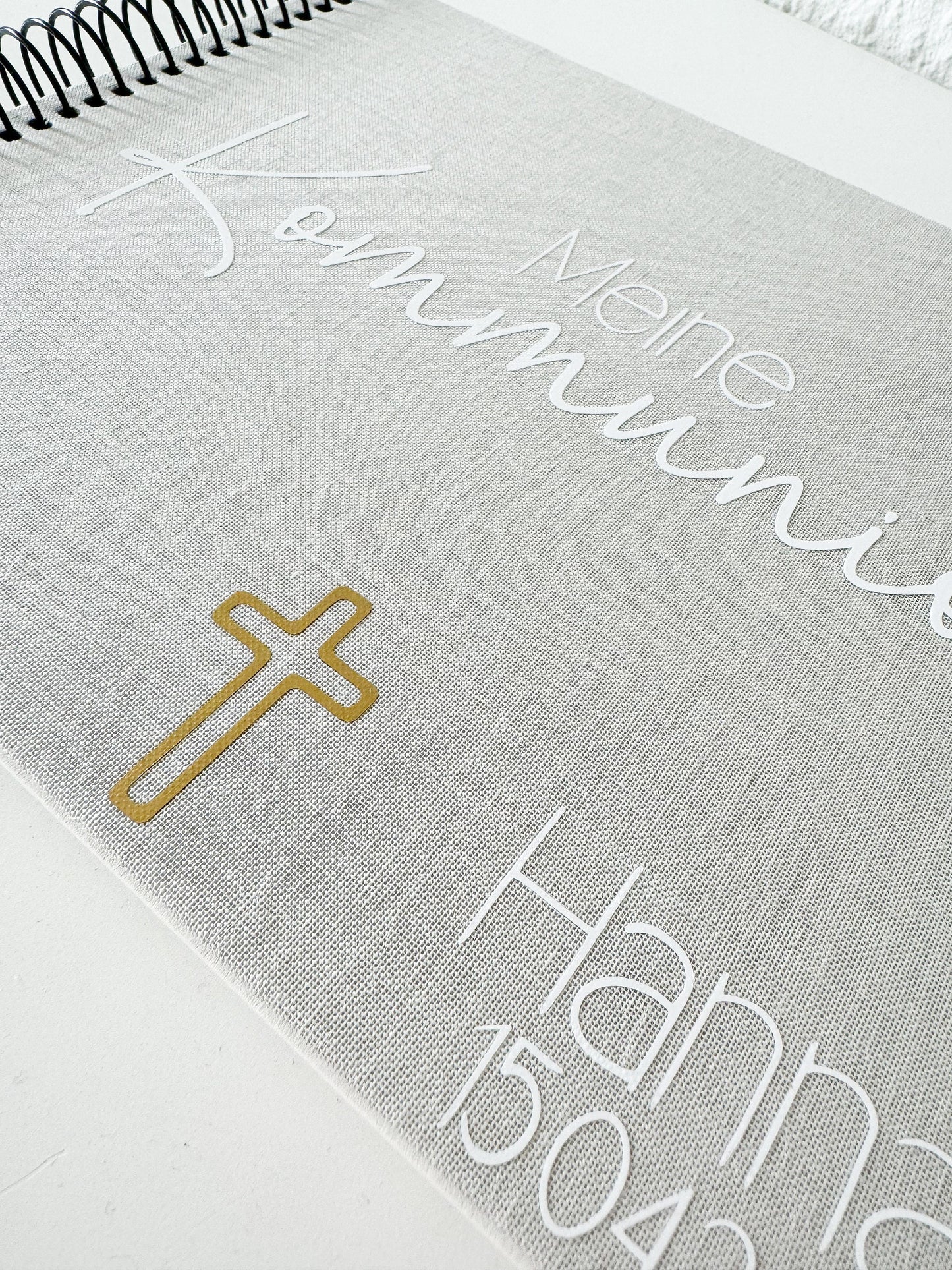 Erinnerungsalbum Konfirmation Kommunion| Fotoalbum | personalisiertes Album aus Leinen | Gästebuch | Jugendweihe