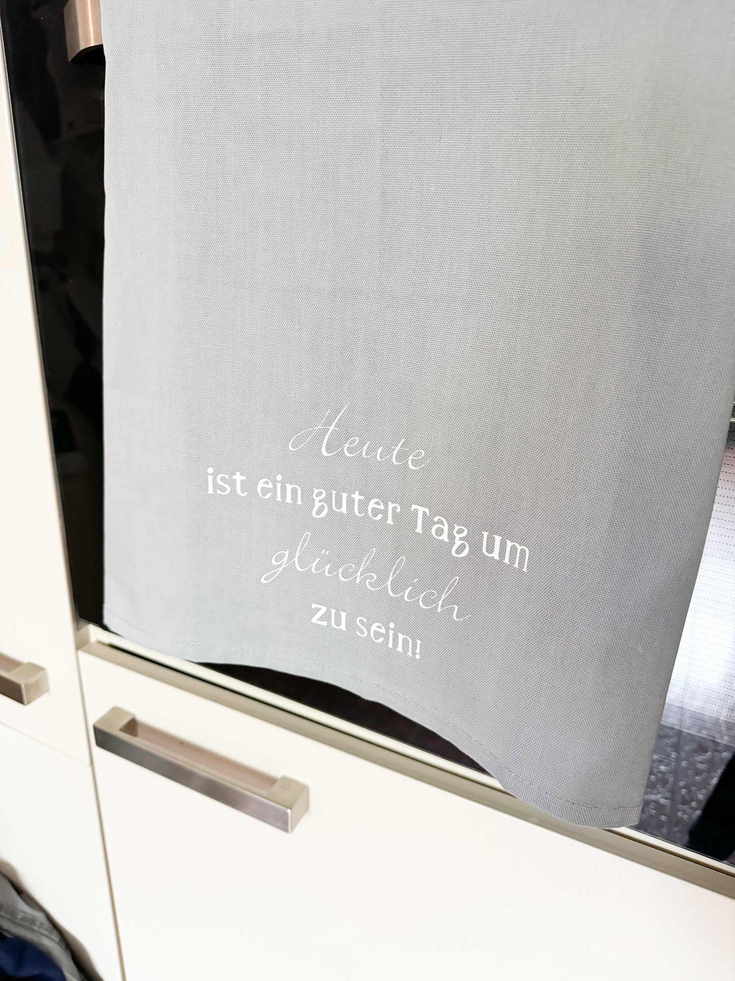 Geschirrtuch Abtrockentuch | Affirmation |Geburtstag | Einzug | Heute ist ein guter um Glücklich zu sein