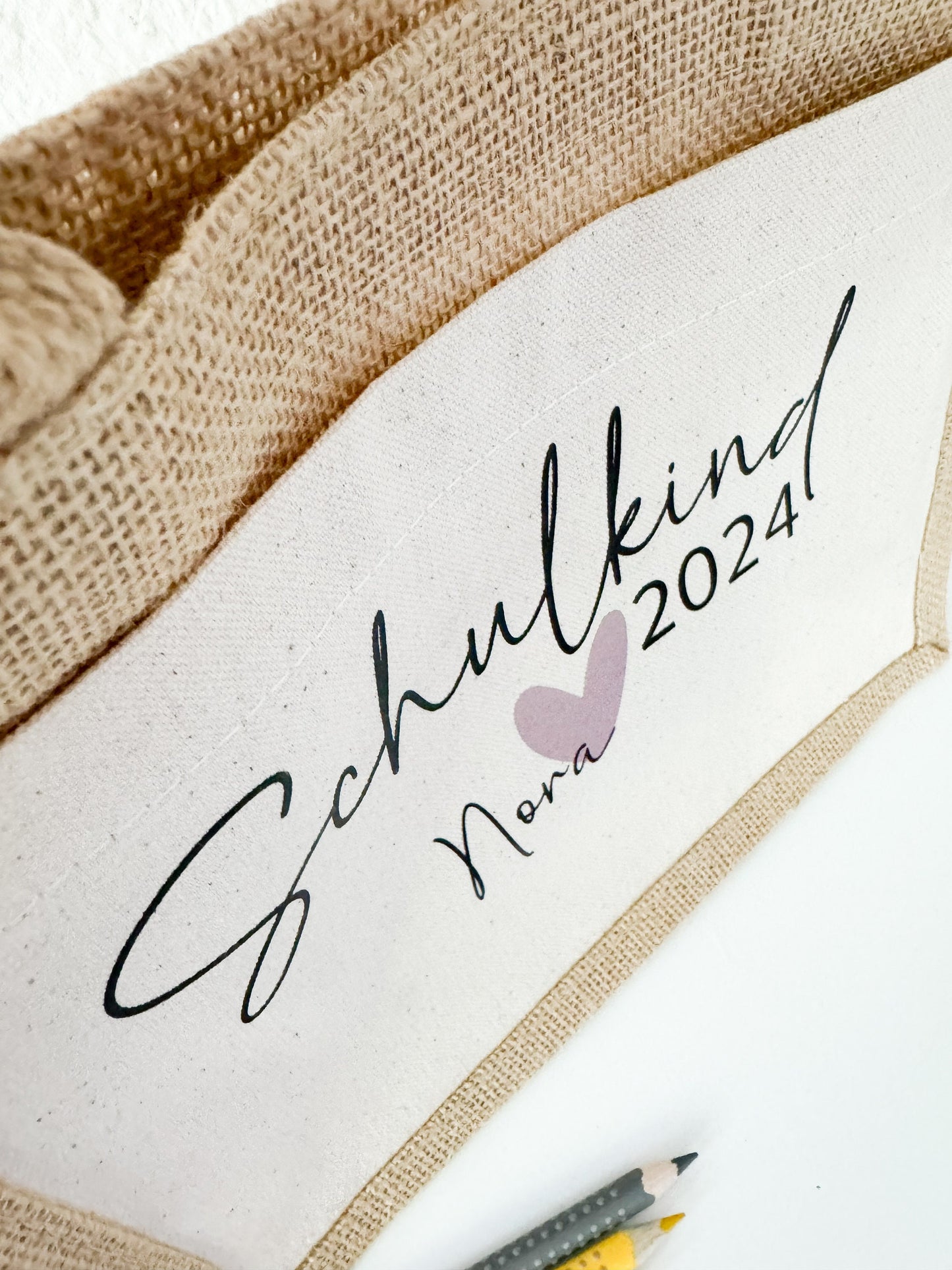 Jute Tasche Schulkind 2025 | Geschenk Einschulung mit Namen | Jute Beutel | Personalisierte Geschenke | Kleines Geschenk | Danke