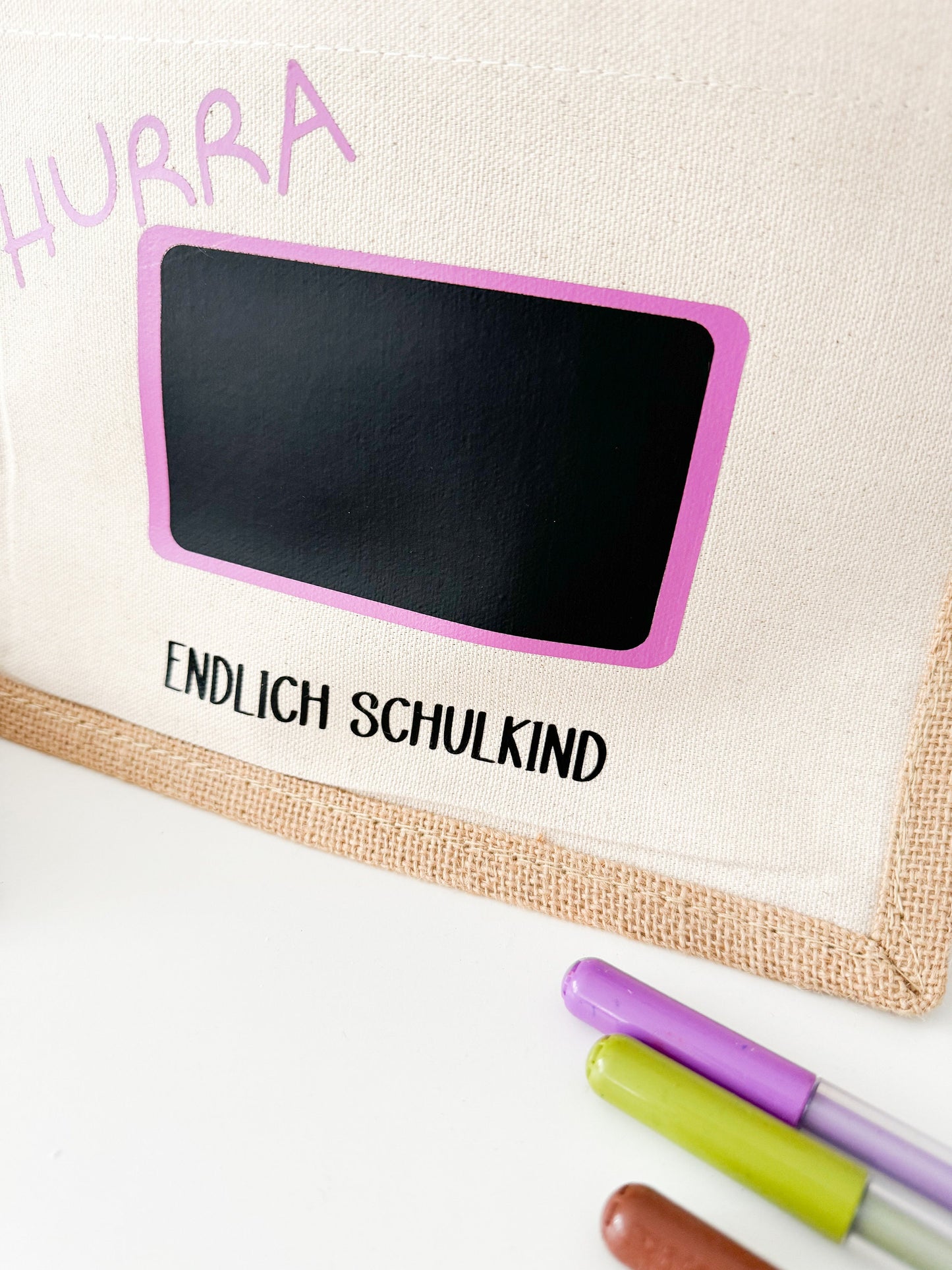Beschreibbare Jute Tasche Schulkind 2025 | Geschenk Einschulung | Tafel | Jute Beutel | Personalisierte Geschenke | Kleines Geschenk
