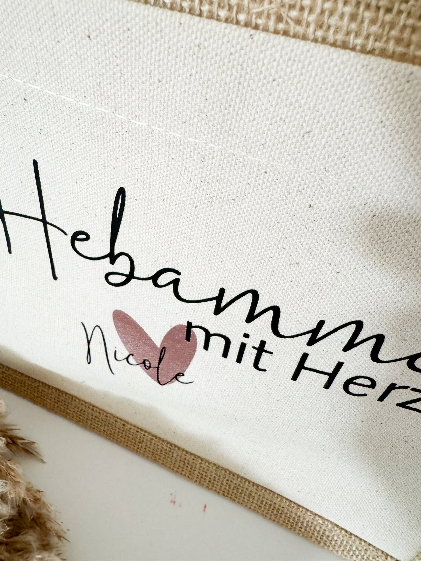 Jute Tasche Hebamme mit Herz | Geschenk Hebamme | Jute Beutel | Personalisierte Geschenke | Kleines Geschenk | Danke | Beste Hebamme