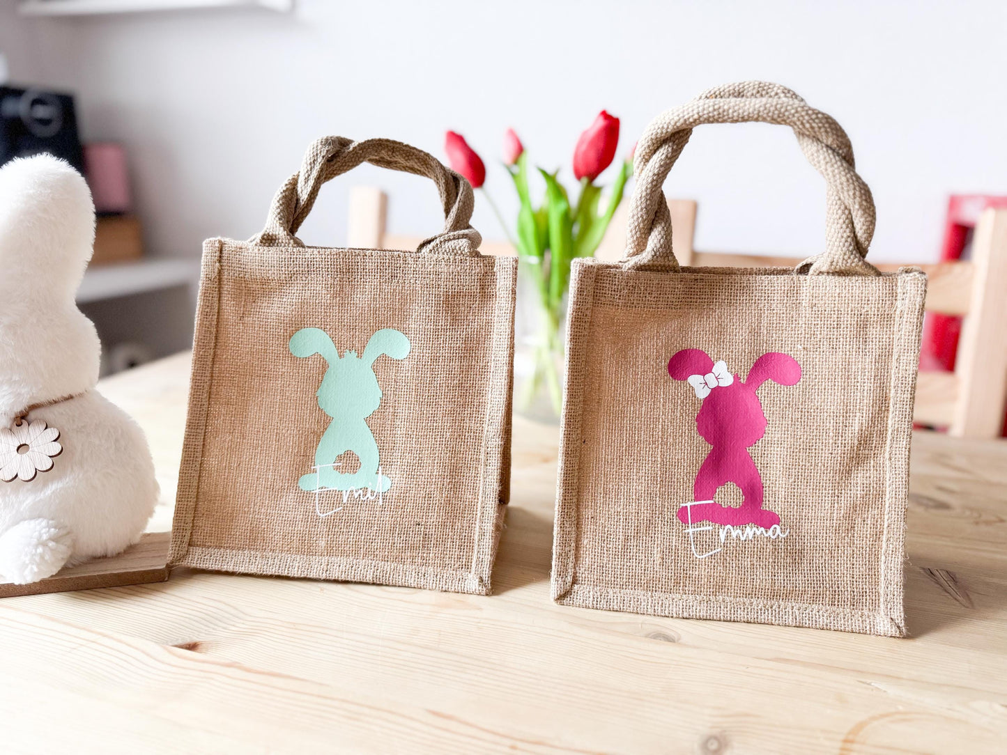 Personalisierte Jute-Tasche zu Ostern I Osterkörbchen mit Name