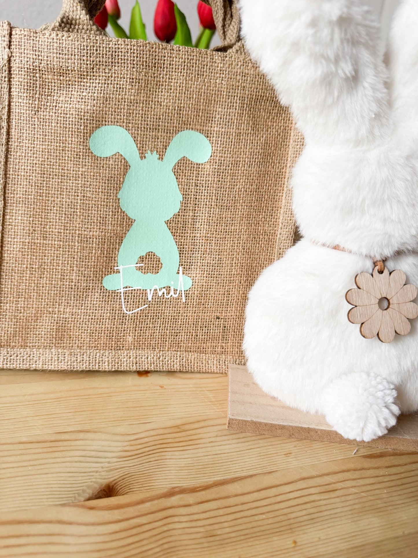 Personalisierte Jute-Tasche zu Ostern I Osterkörbchen mit Name