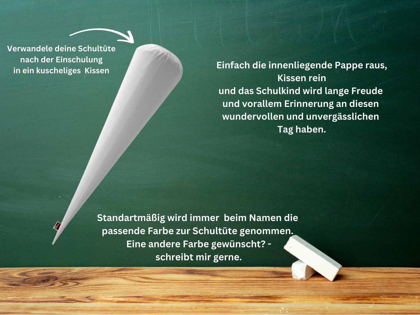 Schultüte aus Stoff | mit Initialen| Personalisiert mit Namen | Wunschname | Mädchen | Junge