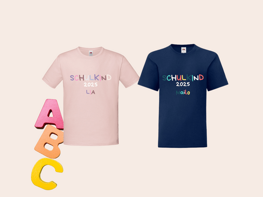 Erstklässler T-Shirt personalisiert | Schulkind 2025 Shirt mit Name | Geschenk zur Einschulung