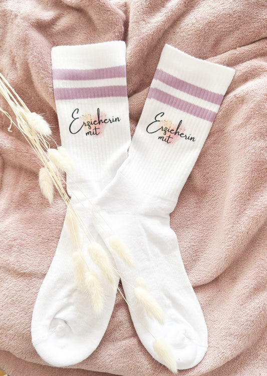 Socken Erzieherin mit Herz | personalisiert | Geschenk Erzieherin| Personalisierte Socken | Geschenkidee | Wunschtext