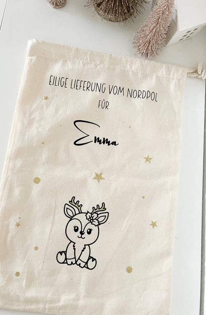Geschenkesack Weihnachten personalisiert, Nikolaus, Geschenkeverpackung