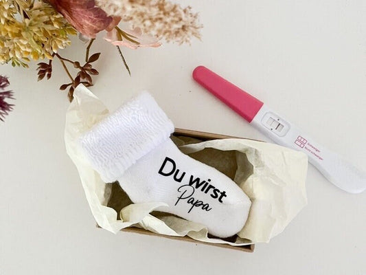 Schwangerschaft Baby verkünden, Socke Babysocke Babyparty Schwanger