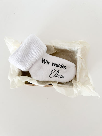 Schwangerschaft Baby verkünden, Socke Babysocke Babyparty Schwanger