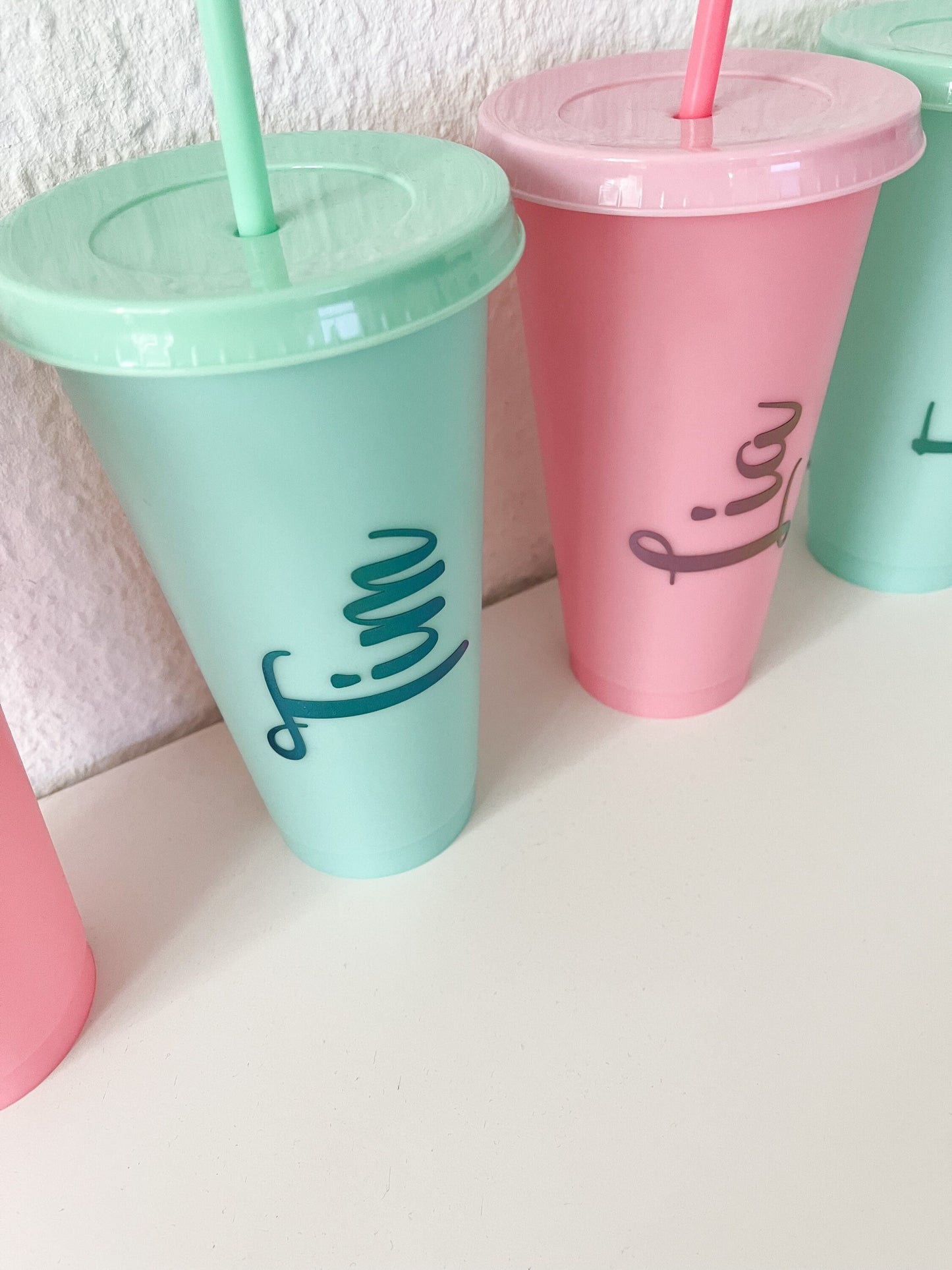 Trinkbecher mit Deckel und Strohalm 700ml personalisiert, Sommer, Kinderbecher, JGA, Kindergeburtstag