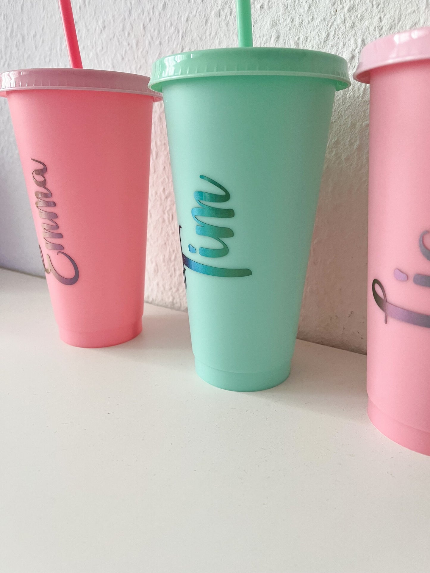 Trinkbecher mit Deckel und Strohalm 700ml personalisiert, Sommer, Kinderbecher, JGA, Kindergeburtstag