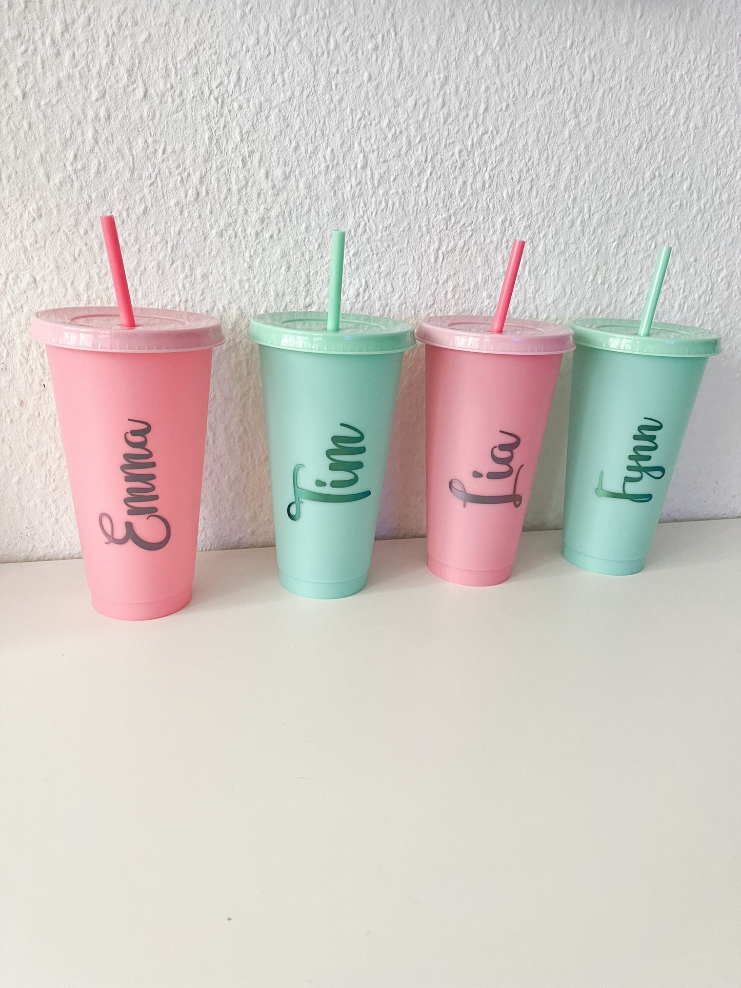 Trinkbecher mit Deckel und Strohalm 700ml personalisiert, Sommer, Kinderbecher, JGA, Kindergeburtstag