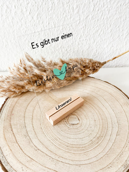 Geschenk, Acrylglasaufsteller, personalisierbar, Vatertag , Tischdeko, bester Papa, Geschenkidee, Geburtstag