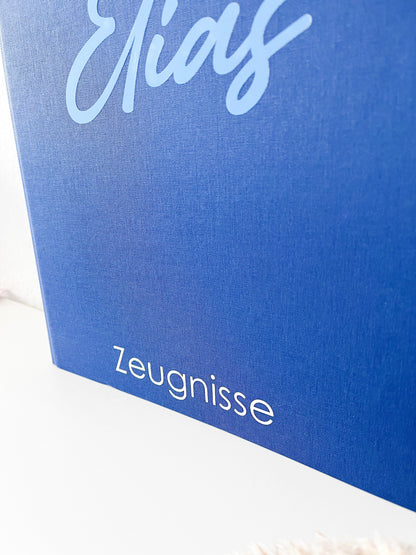 Zeugnismappe Leinen personalisierbar DIN A4 Witmung Geschenkidee zur Einschulung Einschulung 2025