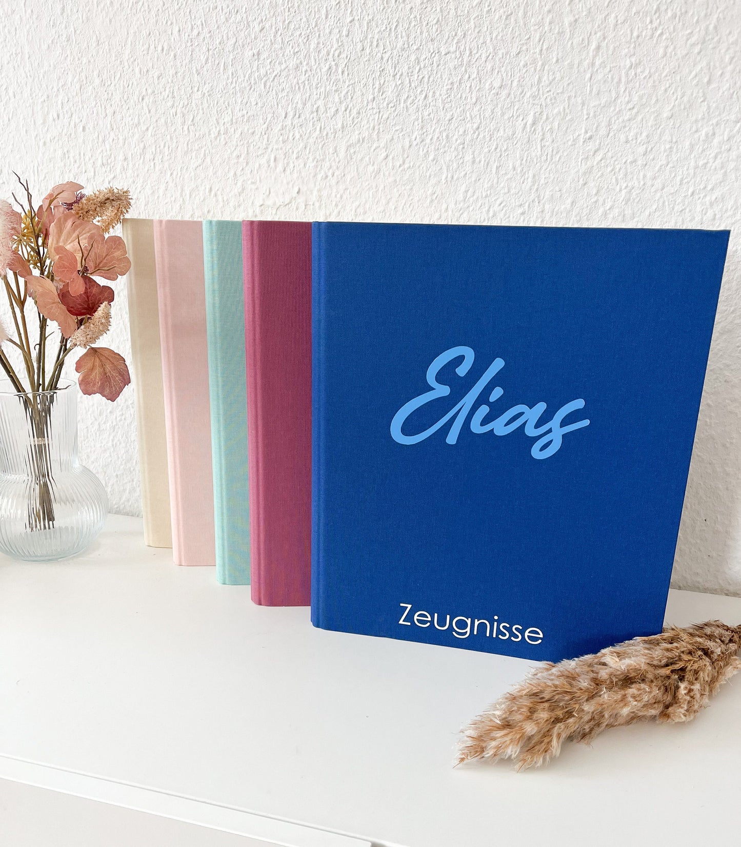 Zeugnismappe Leinen personalisierbar DIN A4 Witmung Geschenkidee zur Einschulung Einschulung 2025