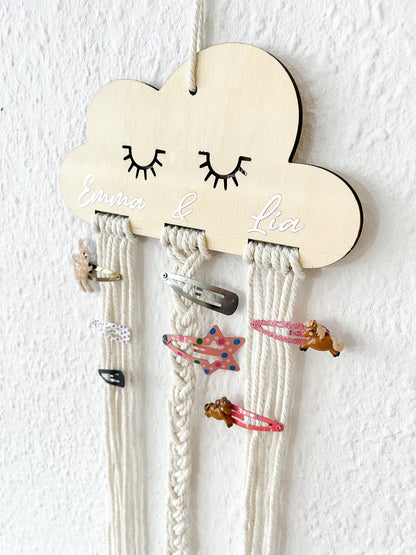 Haarspangenaufbewahrung, Haarspangenhalter, Wolke, Holz