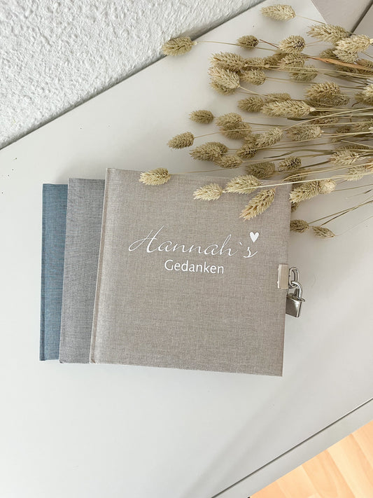Tagebuch mit Schloss |personalisiert | Leineneinband | Geburtstagsgeschenk