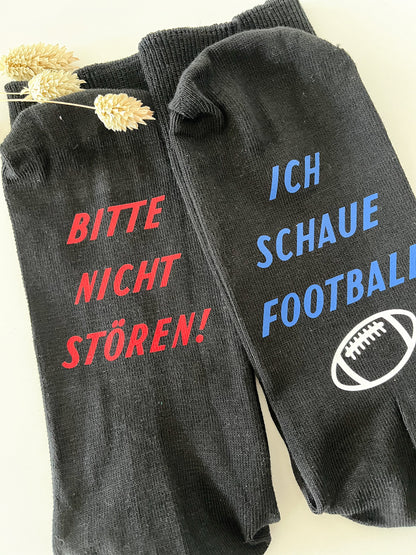 Socken Football Statment Ich schaue Football“ Geschenk für Footballfans