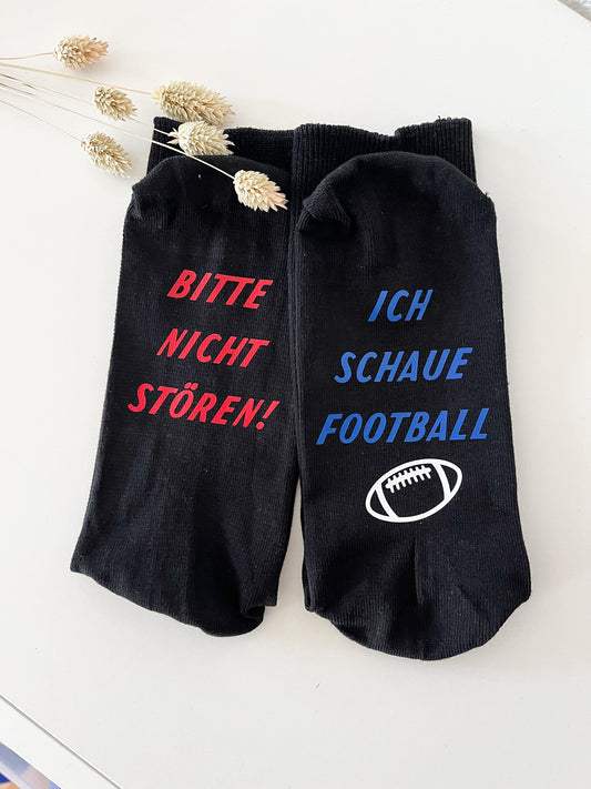 Socken Football Statment Ich schaue Football“ Geschenk für Footballfans