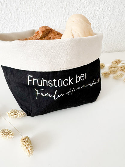 Brotkorb personalisiert | Geschenkidee | Brötchenkorb Hochzeit | schwarz