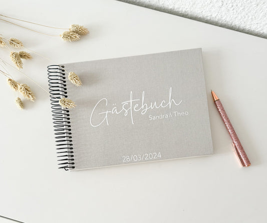 Gästebuch aus Leinen Hochzeit I Fotoalbum I mimimalistisch
