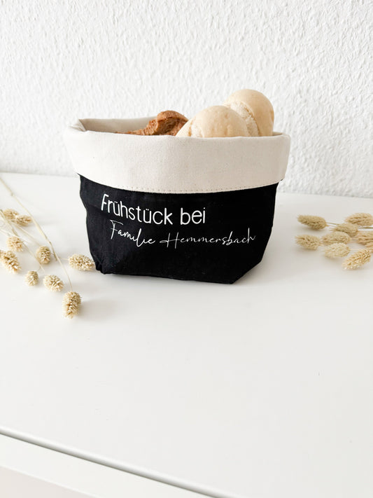 Brotkorb personalisiert | Geschenkidee | Brötchenkorb Hochzeit | schwarz