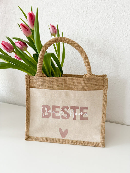 personalisierte Jutetasche Beste Mama | beste Oma | beste Freundin | Geburtstag | Ostern | Muttertag | kleines Geschenk