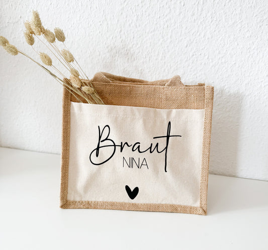 personalisierte Jutetasche Jungesellenabschied | JGA | Brautjungfern | Trauzeugin | Hochzeit | kleines Geschenk