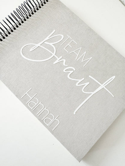 Erinnerungsalbum JGA | Brautparty Fotoalbum | personalisiertes Album aus Leinen | Team Braut | Junggesellinnenabschied