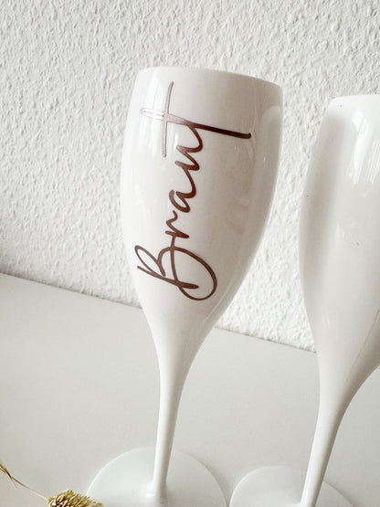 Personalisiertes Sektglas zum JGA | Sektglas mit Namen zum Junggesellinnenabschied | Mehrweg | Geschirrspülfest | für Frauen