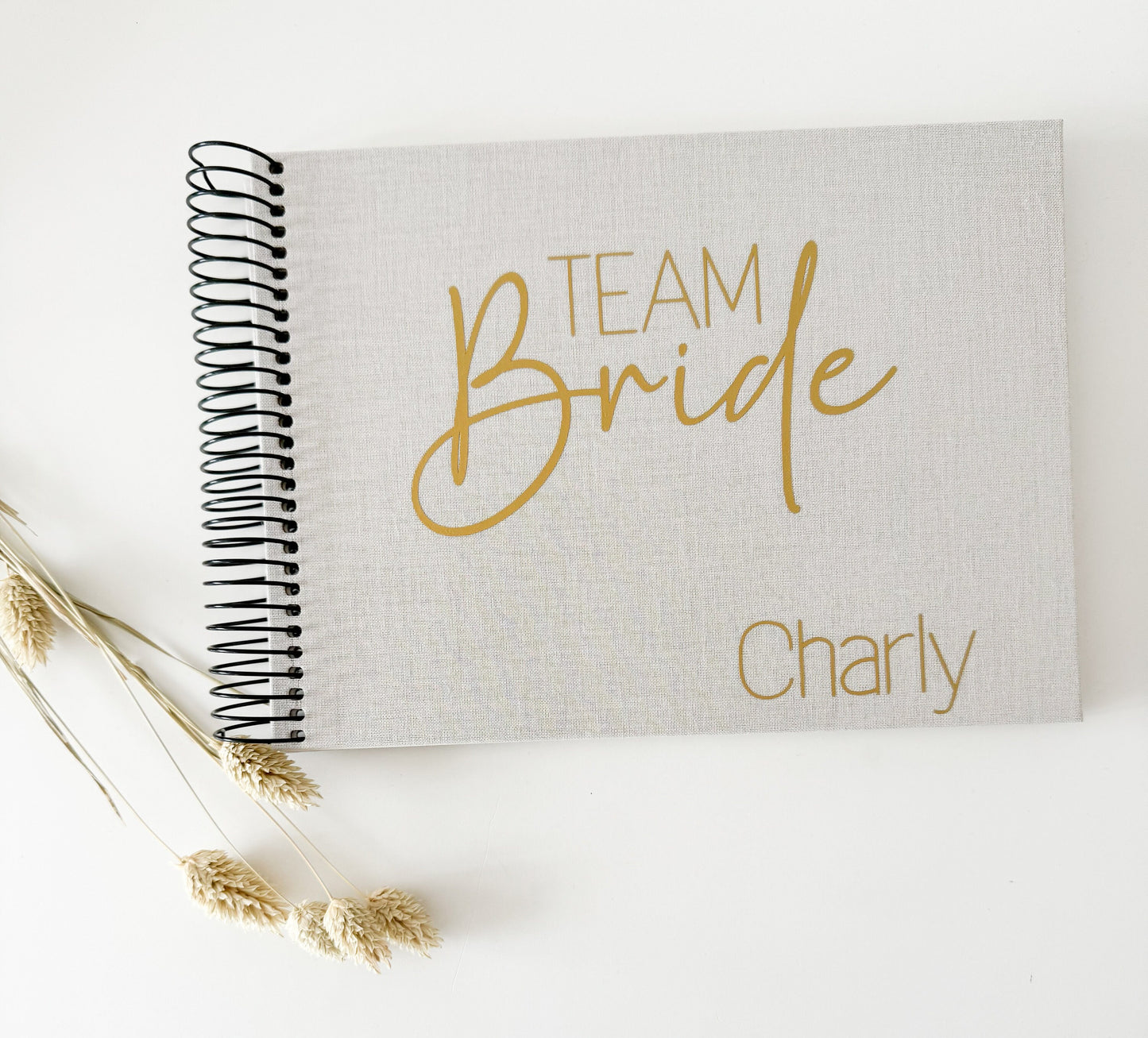 Erinnerungsalbum Junggesellenabschied | Brautparty Fotoalbum | personalisiertes Album aus Leinen | Team Bride | JGA