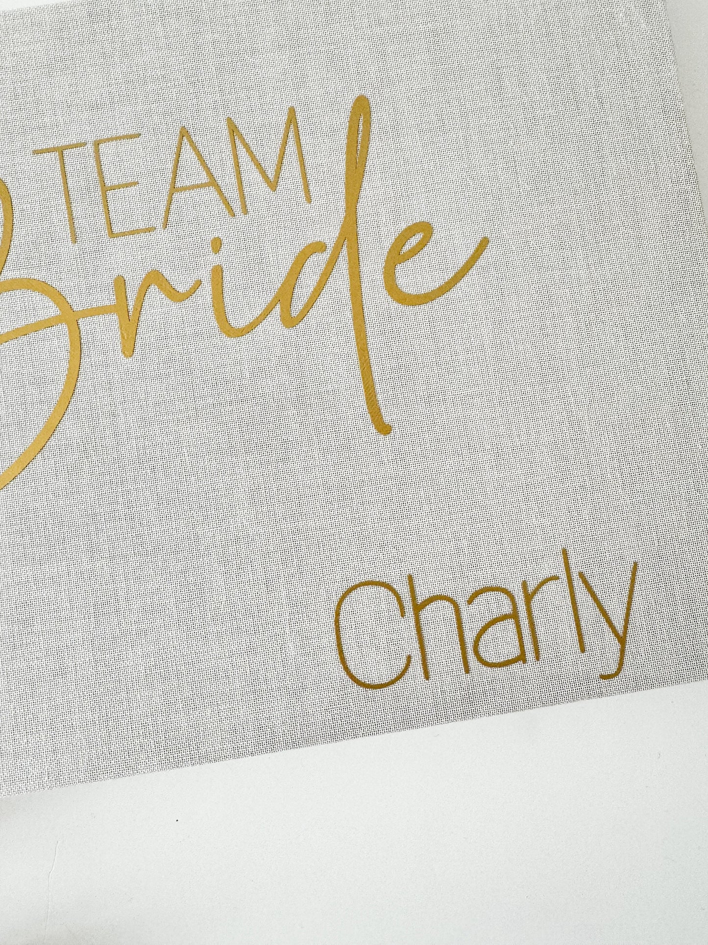 Erinnerungsalbum Junggesellenabschied | Brautparty Fotoalbum | personalisiertes Album aus Leinen | Team Bride | JGA