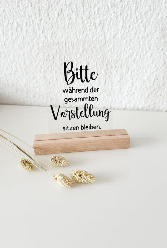 Badezimmerdeko "Bitte während der ganzen Veranstaltung sitzen bleiben“
