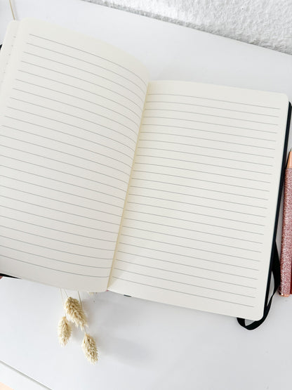 Notizbuch personalisierbar DIN A5 mit Namen und Initialien, Planer, Geburtstag, Geschenk, Muttertag, Vatertag