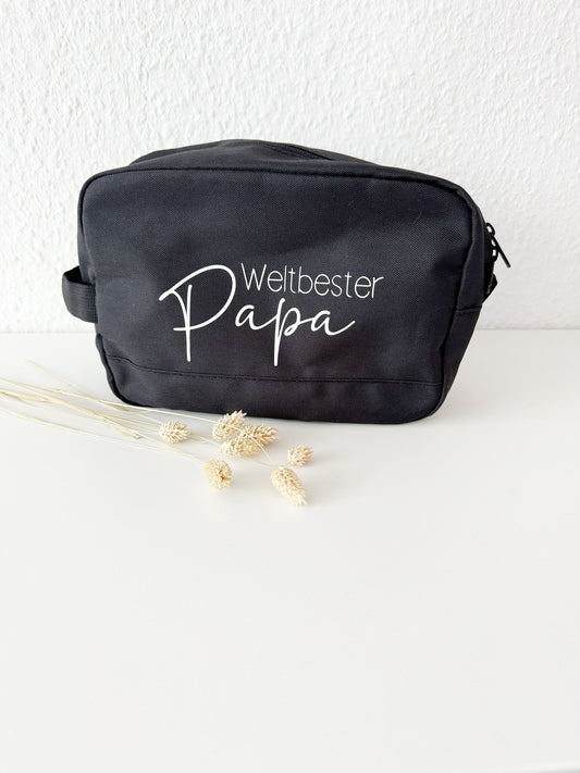 Personalisierte Kulturtasche für Männer | Vatertag | Bester Papa | Geschenkidee | Kulturbeutel