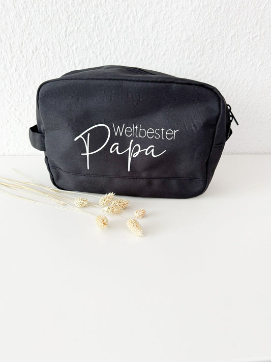 Personalisierte Kulturtasche für Männer | Vatertag | Bester Papa | Geschenkidee | Kulturbeutel