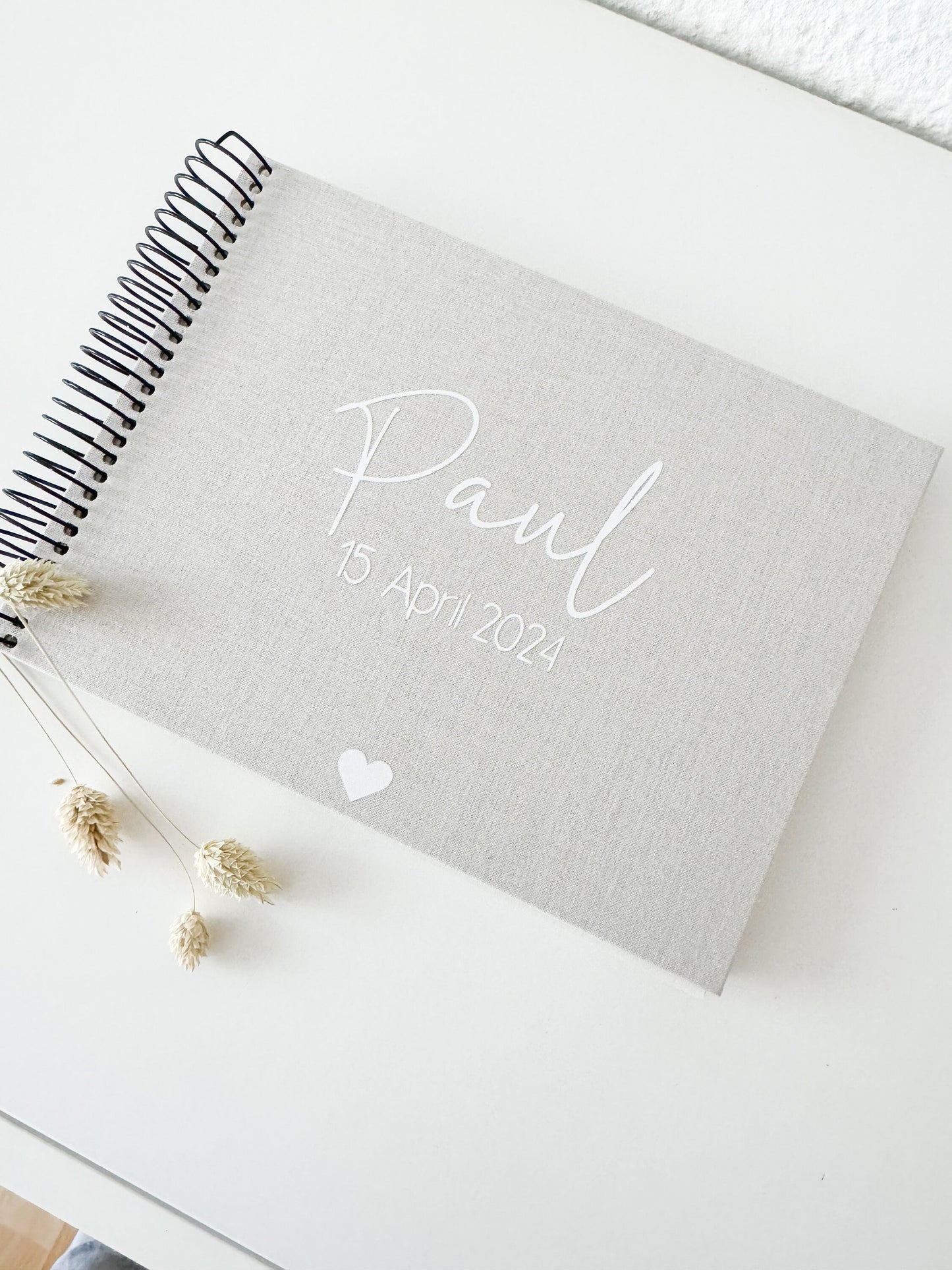 Personalisiertes Fotoalbum Geburt | Geburtstag | Kommunion | Taufe | Geschenk Baby Geburt | Fotoalbum Leinen