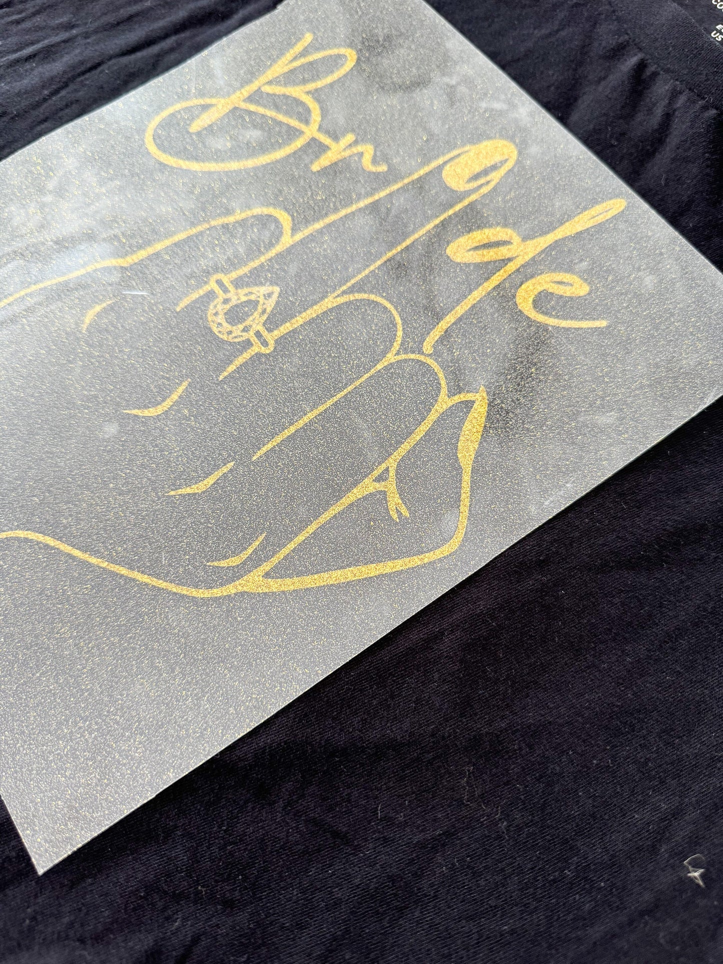 Bügelbild Bride“  JGA | Jungesellinenabschied | Brautparty | JGA Accessoires | Ringfinger | Bride Finger