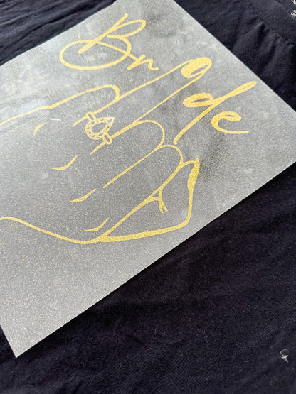 Bügelbild Bride“  JGA | Jungesellinenabschied | Brautparty | JGA Accessoires | Ringfinger | Bride Finger