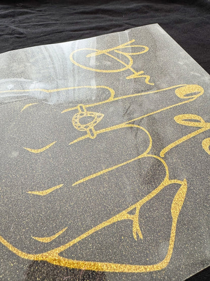 Bügelbild Bride“  JGA | Jungesellinenabschied | Brautparty | JGA Accessoires | Ringfinger | Bride Finger