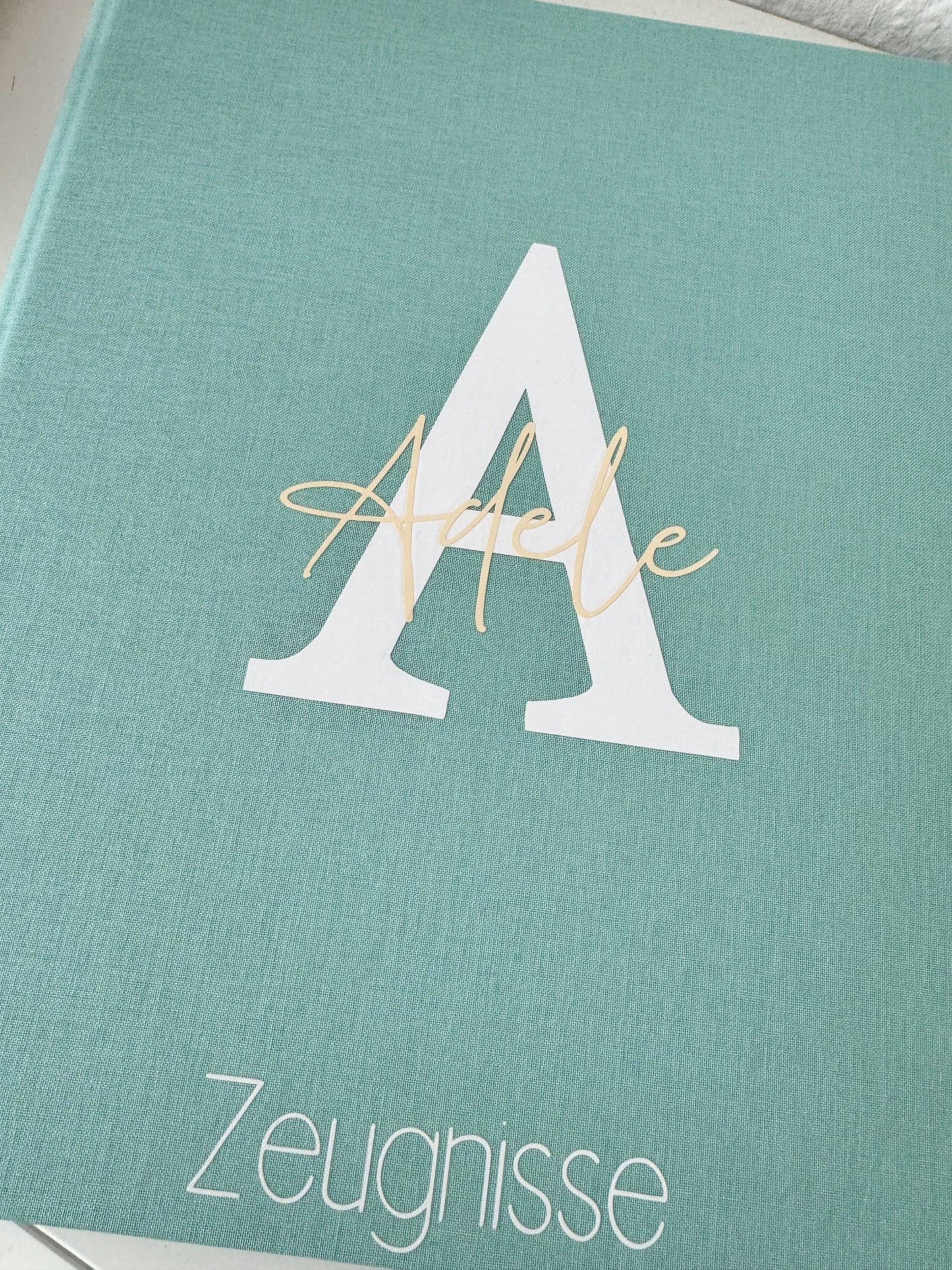 Zeugnismappe Leinen | mit Namen personalisiert | Einschulung | Dokumentenmappe | Ringbuch | Zeugnismappe für Kinder