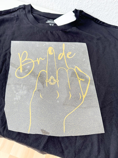 Bügelbild Bride“  JGA | Jungesellinenabschied | Brautparty | JGA Accessoires | Ringfinger | Bride Finger