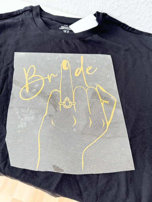 Bügelbild Bride“  JGA | Jungesellinenabschied | Brautparty | JGA Accessoires | Ringfinger | Bride Finger