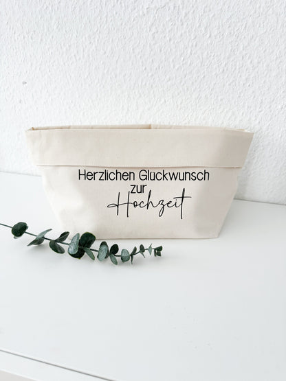 Geschenkidee zur Hochzeit | Brotkorb | Geschenkeverpackung