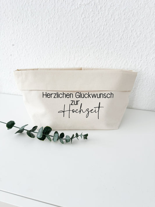Geschenkidee zur Hochzeit | Brotkorb personalisiert | Geschenkekorb | kleines Geschenk | Aufbewahrung
