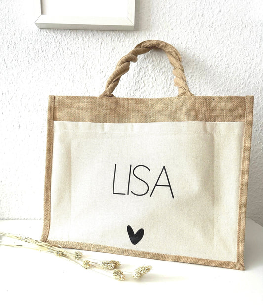 Personalisierte Jutetasche | Geschenk Frau |Schwester | Beste Freundin  | Jute Beutel | Personalisierte Geschenke | Kleines Geschenk