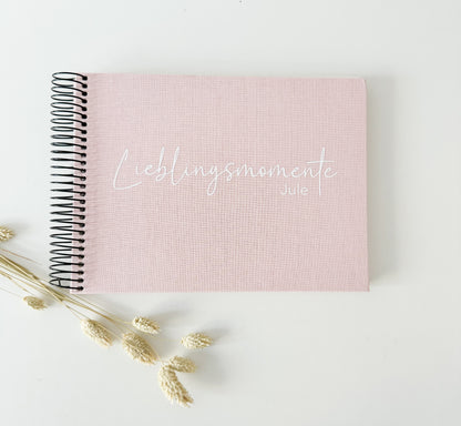 Fotoalbum Lieblingsmomente | Fotoalbum | personalisiertes Album aus Leinen | Geschenk Freundin  | Familienmomente | Familie Fotoalbum